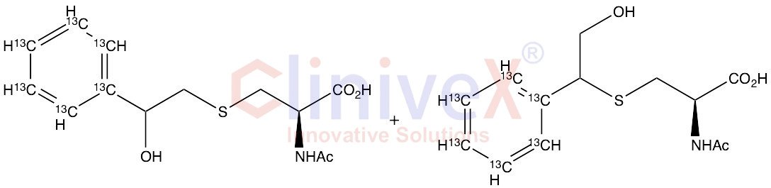 N-Acetyl-S-(2-hydroxy-1-phenylethyl)-L-cysteine-13C6 + N-Acetyl-S-(2-hydroxy-2-phenylethyl)-L-cysteine-13C6 (Mixture)