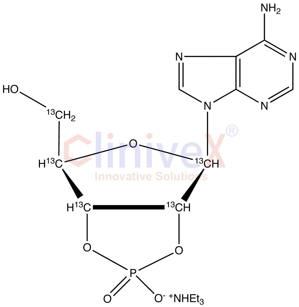 Adenosine 2',3'-Cyclic Phosphate-13C5 Triethylammonium Salt
