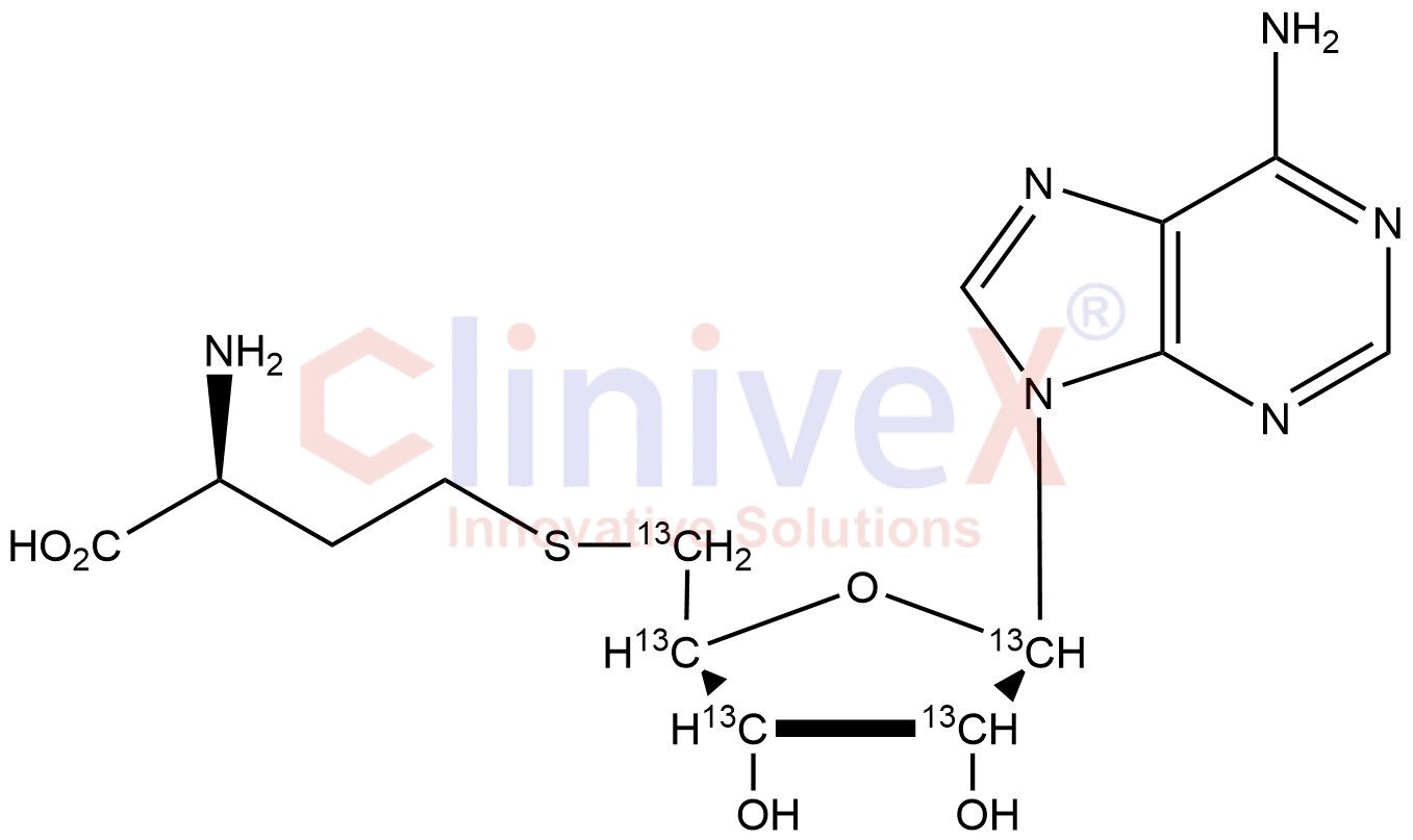 S-(((2S,3S,4R,5R)-5-(6-Amino-9H-purin-9-yl)-3,4-dihydroxytetrahydrofuran-2-yl-2,3,4,5-13C4)methyl-13C)-L-homocysteine