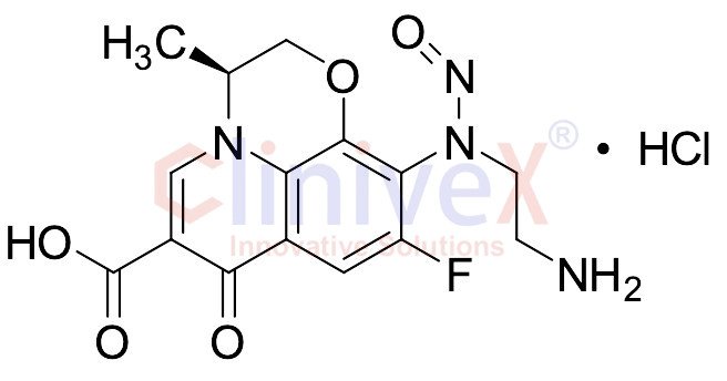 (S)-10-((2-Aminoethyl)(nitroso)amino)-9-fluoro-3-methyl-7-oxo-2,3-dihydro-7H-[1,4]oxazino[2,3,4-ij]quinoline-6-carboxylic Acid Hydrochloride