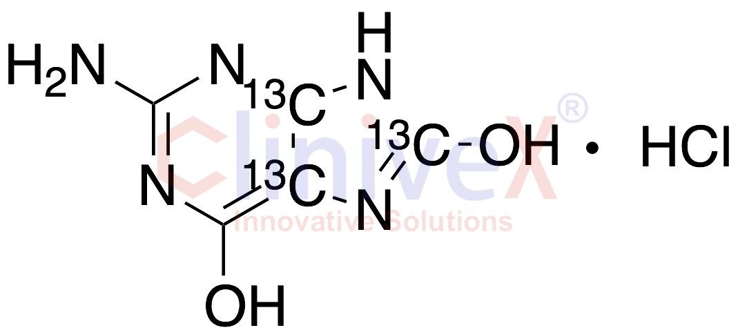 2-Amino-6,8-dihydroxypurine-13C3 Hydrochloride