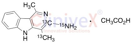 3-Amino-1,4-dimethyl-5H-pyrido[4,3-b]indole-13C2,15N Acetate
