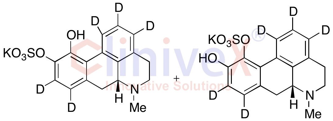 Mixture of (R)-Apomorphine-11-sulfate Potassium Salt-d5 + (R)-Apomorphine-10-sulfate (d4-Major) (90%)