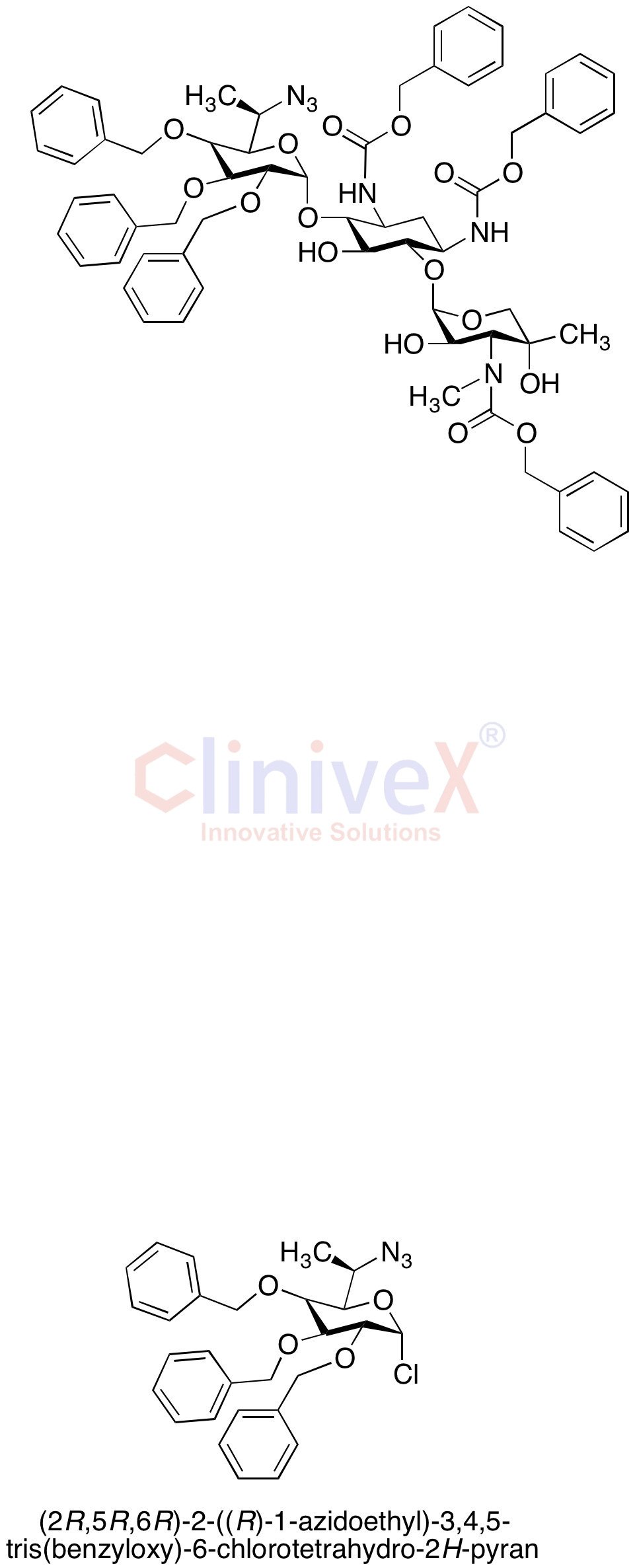 (2R,3R,4S,5R,6R)-2-((R)-1-Azidoethyl)-3,4,5-tris(benzyloxy)-6-chlorotetrahydro-2H-pyran-2-yl)-oxy)-tris-N-benzyloxycarbonyl Garamine