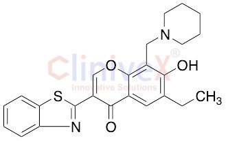 3-(2-Benzothiazolyl)-6-ethyl-7-hydroxy-8-(1-piperidinylmethyl)-4H-1-benzopyran-4-one