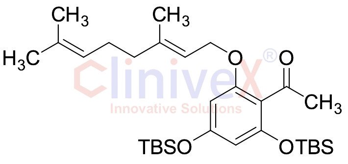 (E)-1-(2,4-bis((tert-Butyldimethylsilyl)oxy)-6-((3,7-dimethylocta-2,6-dien-1-yl)oxy)phenyl)ethan-1-one