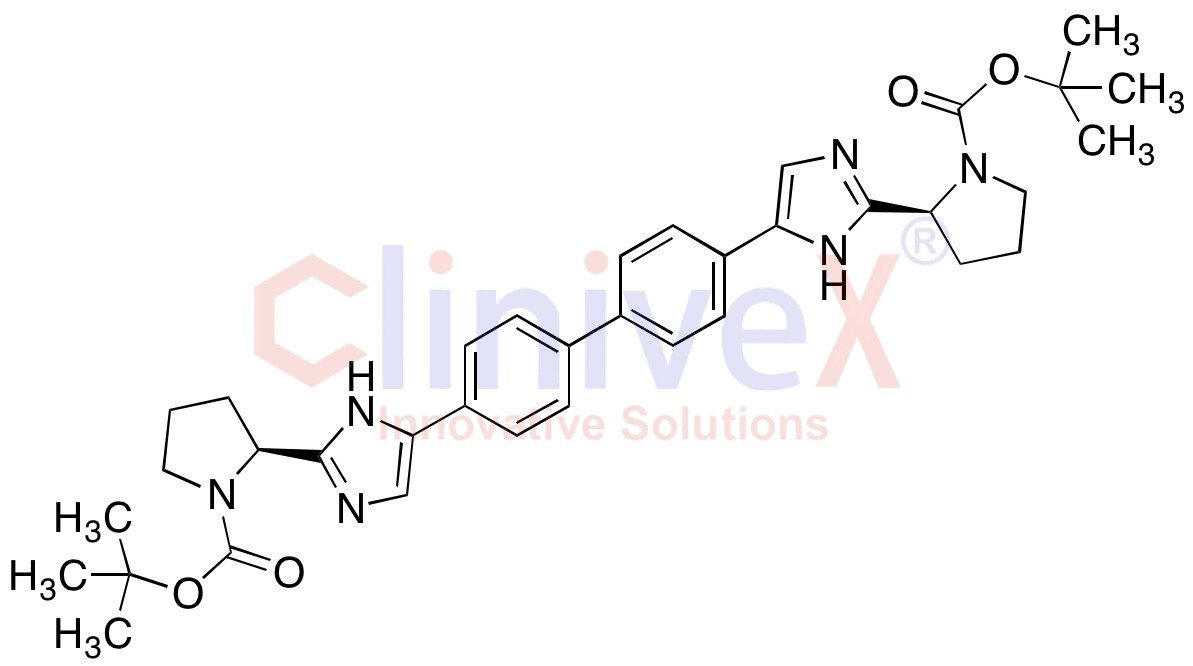 (2S,2’S)-2,2′-([1,1′-Biphenyl]-4,4′-diyldi-1H-imidazole-5,2-diyl)bis-1-pyrrolidinecarboxylic Acid 1,1′-Bis(1,1-dimethylethyl) Ester