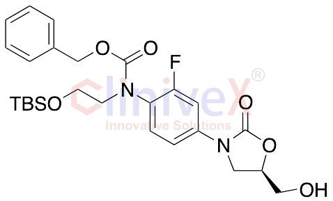 (R)-Benzyl (2-((tert-Butyldimethylsilyl)oxy)ethyl)(2-fluoro-4-(5-(hydroxymethyl)-2-oxooxazolidin-3-yl)phenyl)carbamate