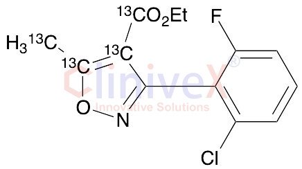 3-(2-Chloro-6-fluorophenyl)-5-methylisoxazole-4-carboxylic Acid-13C4 Ethyl Ester