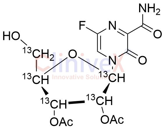 Des-O-Phosphono T-705RMP-13C5 Diacetate