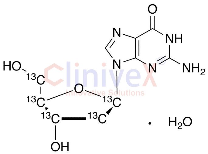 2′-Deoxyguanosine-1′,2′,3′,4′,5′-13C5 Monohydrate