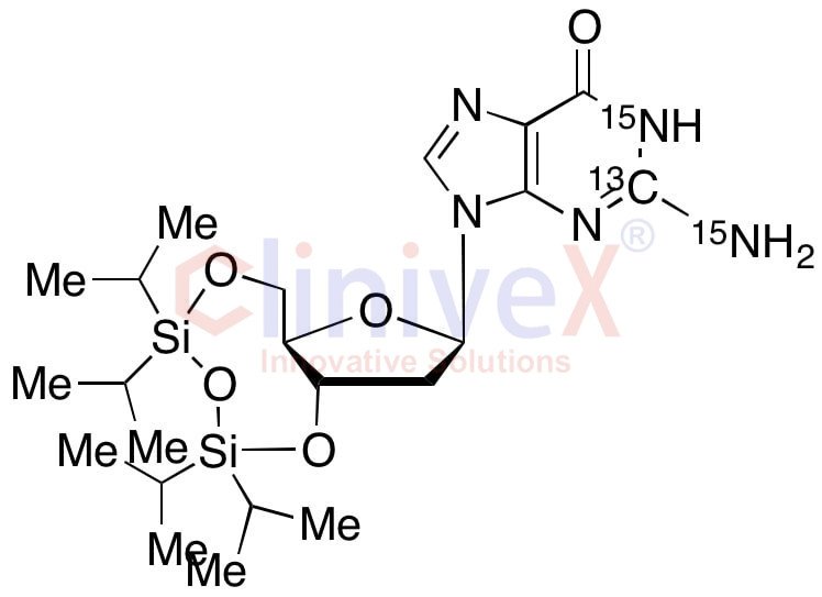 2′-Deoxy-3′,5′-O-[1,1,3,3-tetrakis(1-methylethyl)-1,3-disiloxanediyl]guanosine-13C15N2