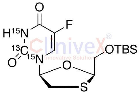 cis-5-Fluoro-1-[2-[[[(1,1-dimethylethyl)dimethylsilyl]oxy]methyl]-1,3-oxathiolan-5-yl]-2,4(1H,3H)-pyrimidinedione-13C,15N2