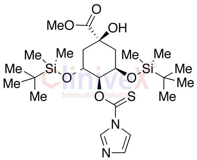 (1α,3R,4α,5R)-3,5-Bis[[(1,1-dimethylethyl)dimethylsilyl]oxy]-1-hydroxy-4-(1H-imidazol-1-ylthioxomethoxy)-cyclohexanecarboxylic Acid Methyl Ester