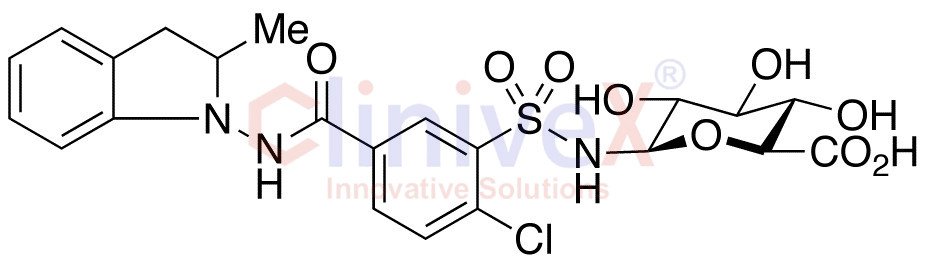 rac Indapamide-N-sulfonamido-Beta-D-glucuronide (Mixture of Diastereomers)