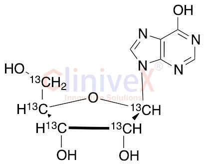 (-)-Inosine-1',2',3',4',5'-13C5