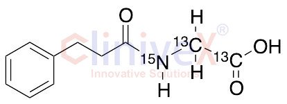 N-(3-Phenylpropionyl)glycine-3C2,15N