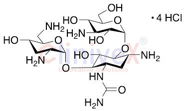 3-N-Ureido Tobramycin Tetrahydrochloride Salt (1:2 mixture of 3-N-Ureido:1-N-Ureido, Technical Grade)
