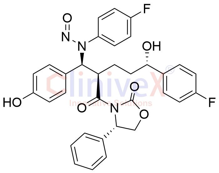 N-Nitroso-(S)-3-((2R,5S)-2-((S)-(4-(benzyloxy)phenyl)((4-fluorophenyl)amino)methyl)-5-(4-fluorophenyl)-5-hydroxypentanoyl)-4-phenyloxazolidin-2-one