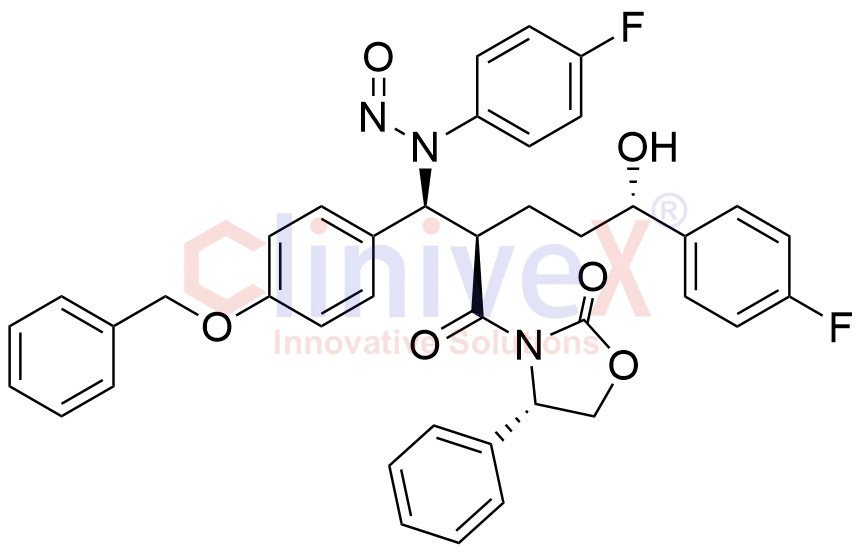 N-Nitroso-(S)-3-((2R,5S)-2-((S)-(4-(benzyloxy)phenyl)((4-fluorophenyl)amino)methyl)-5-(4-fluorophenyl)-5-hydroxypentanoyl)-4-phenyloxazolidin-2-one