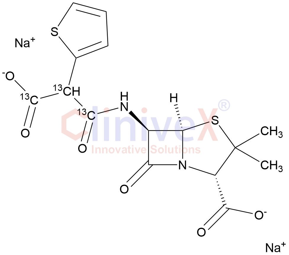 Ticarcillin Disodium Salt-13C3 Mixture of diastereosiomers (Contain 10% Methanol)