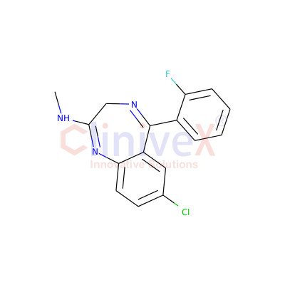 7-Chloro-5-(2-fluorophenyl)-2-methylamino-3H-1,4-benzodiazepine